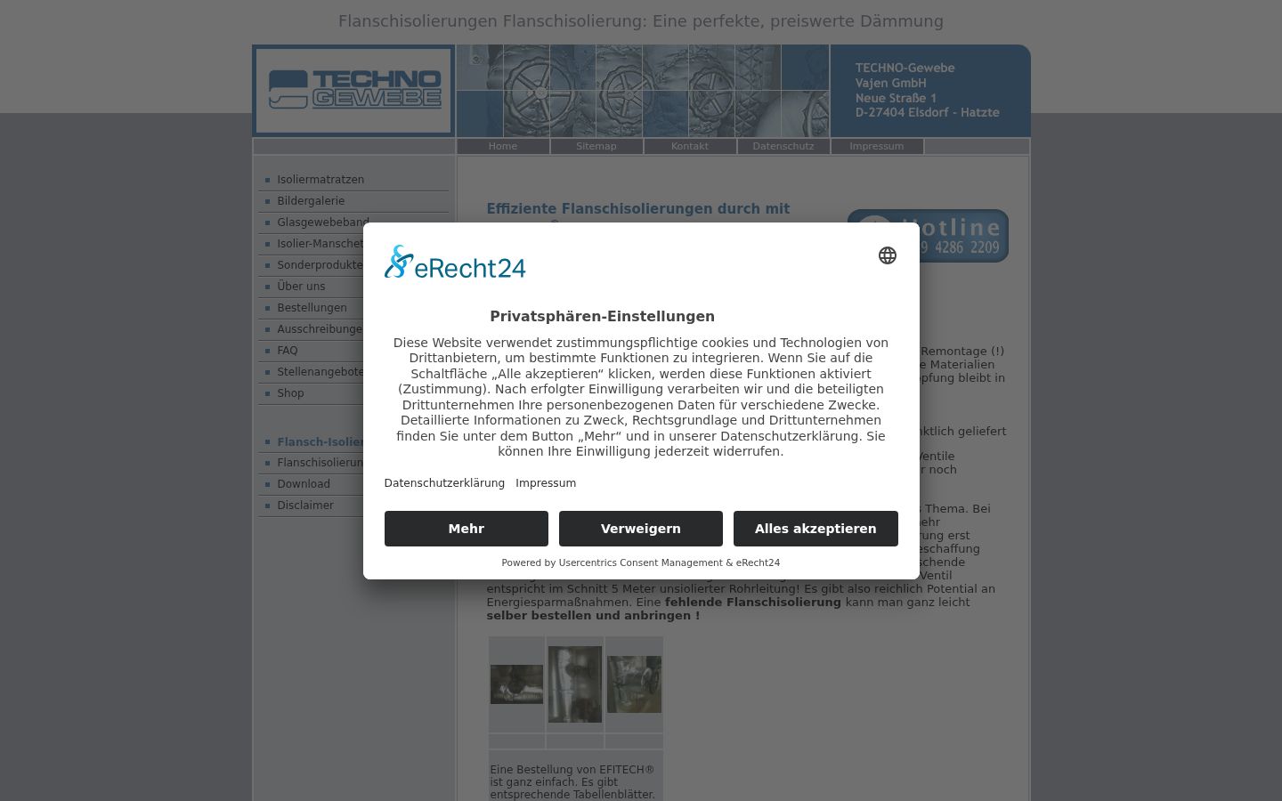 Screenshot del banner di consenso mostrato prima di qualsiasi interazione