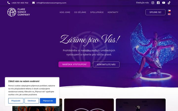 Screenshot of flaredancecompany.com