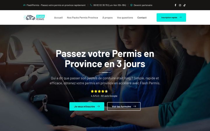 Screenshot of flash-permis.fr