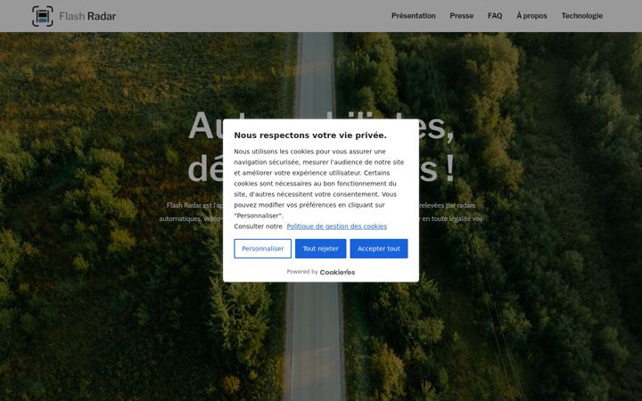 Screenshot of flash-radar.fr