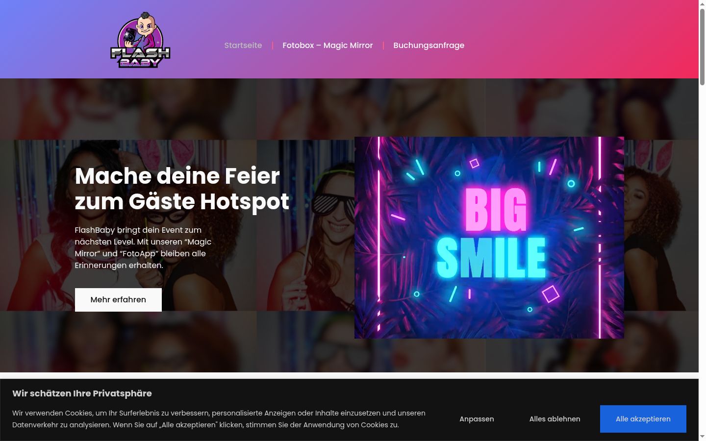 Screenshot del banner di consenso mostrato prima di qualsiasi interazione