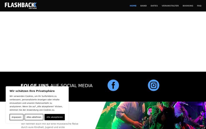 Screenshot of flashback-partyband.de