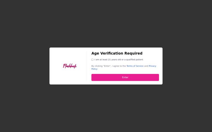Screenshot of flashbackcannabis.com