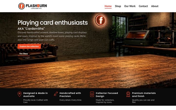 Screenshot of flashburn.com.au