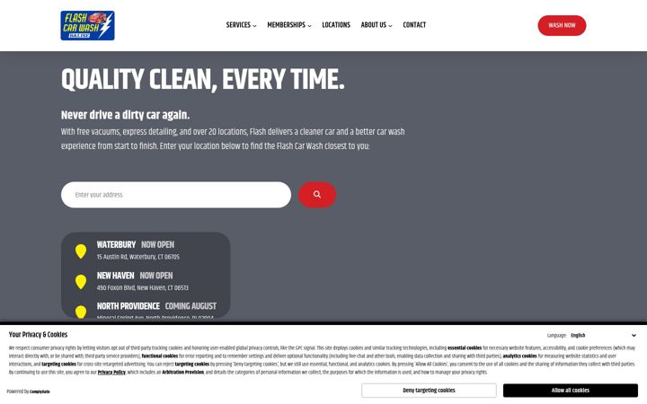 Screenshot of flashcarwashes.com