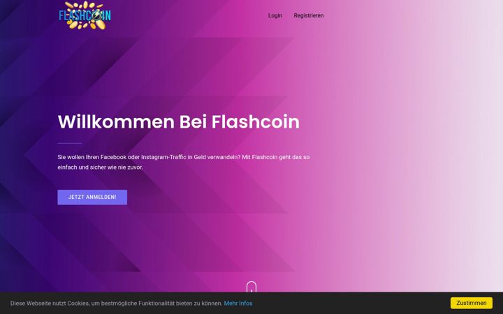 Screenshot of flashcoin.de