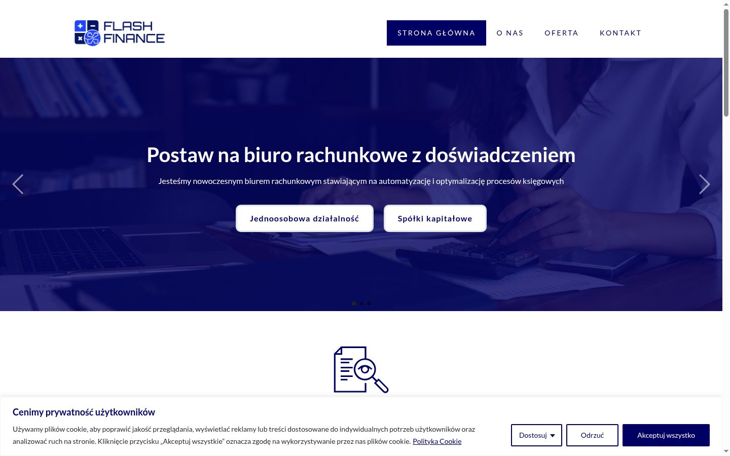 Zrzut ekranu banera zgody wyświetlanego przed jakąkolwiek interakcją