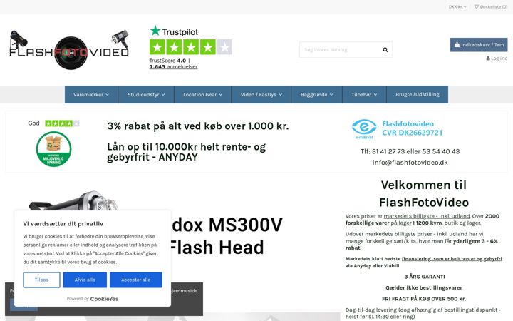 Screenshot of flashfotovideo.dk