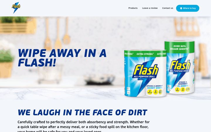 Screenshot von flashkitchenroll.com