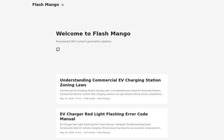 Screenshot of flashmango.com