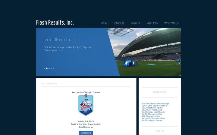 Screenshot of flashresults.com