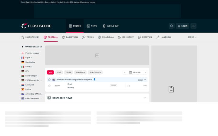 Screenshot of flashscore.co.ke