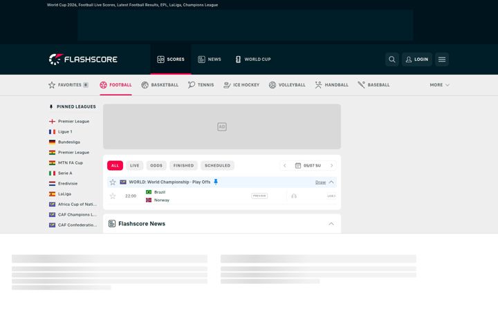 Screenshot of flashscore.com.gh