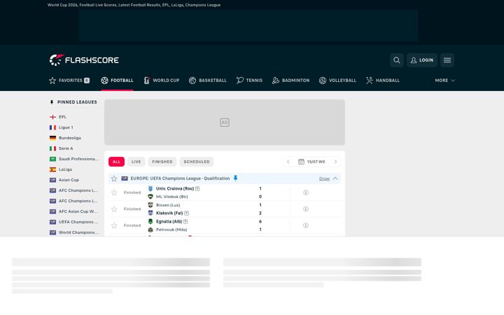 Screenshot of flashscore.info