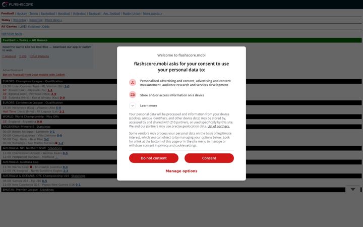 Skjermbilde av flashscore.mobi