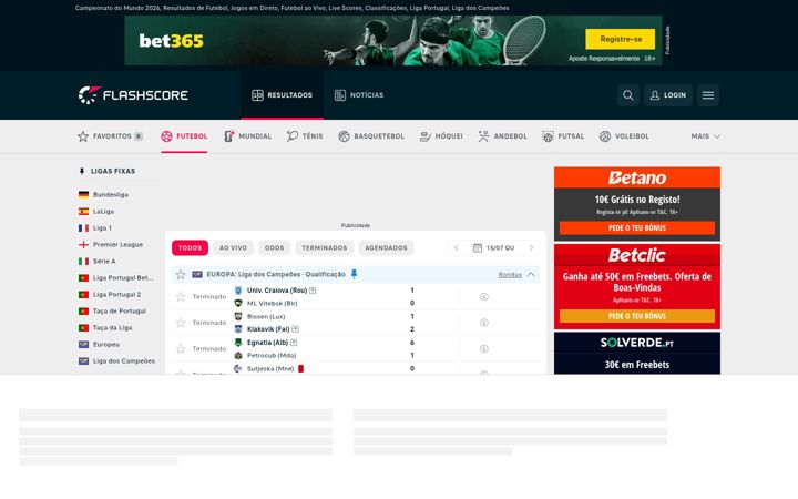 Capture d'écran de flashscore.pt