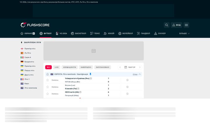 Skærmbillede af flashscore.ua