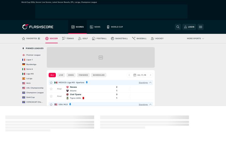 Képernyőkép: flashscoreusa.com