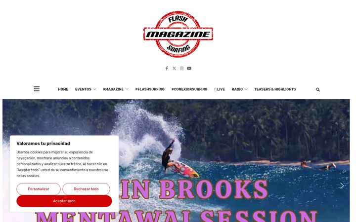 Screenshot of flashsurfingmagazine.com