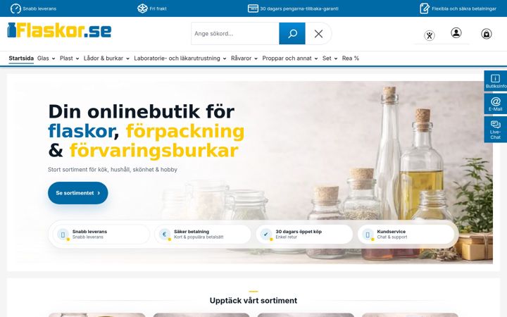 Screenshot of flaskor.se