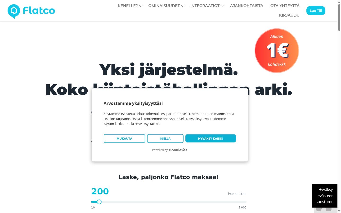 Screenshot tal-banner tal-kunsens muri qabel kwalunkwe interazzjoni