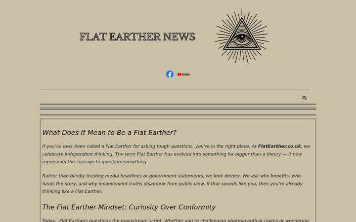Screenshot of flatearther.co.uk