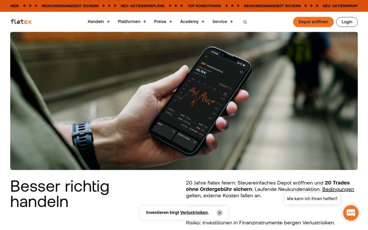 Screenshot of flatex.at