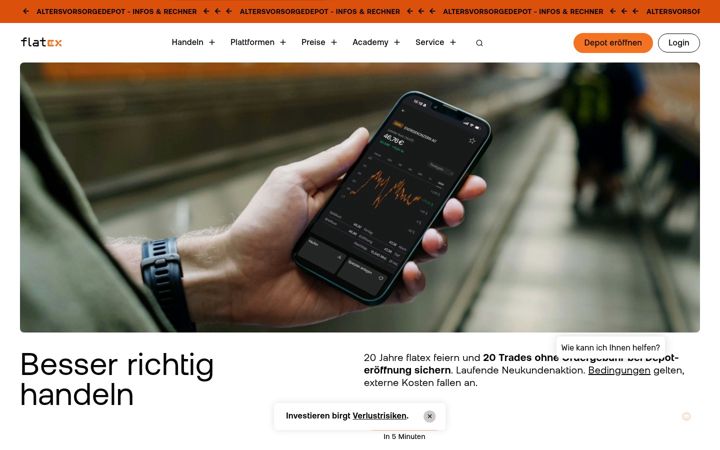 Screenshot of flatex.de
