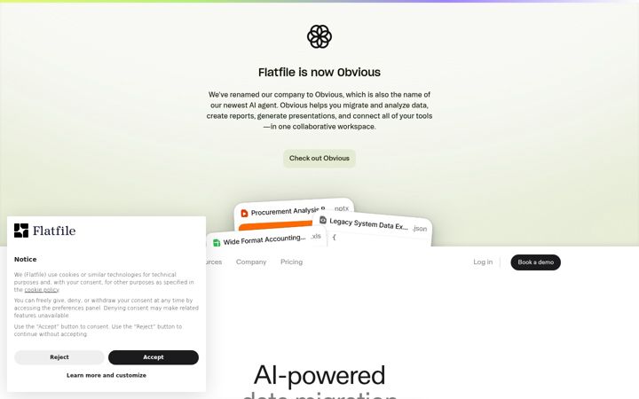 Screenshot του flatfile.com