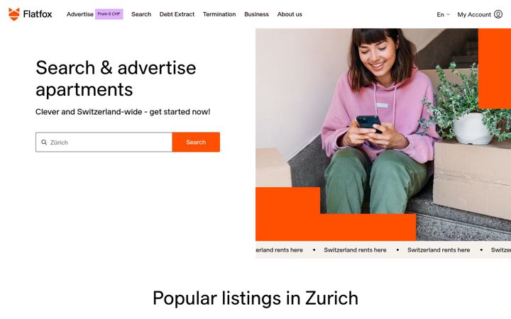 Ekrānuzņēmums no flatfox.ch