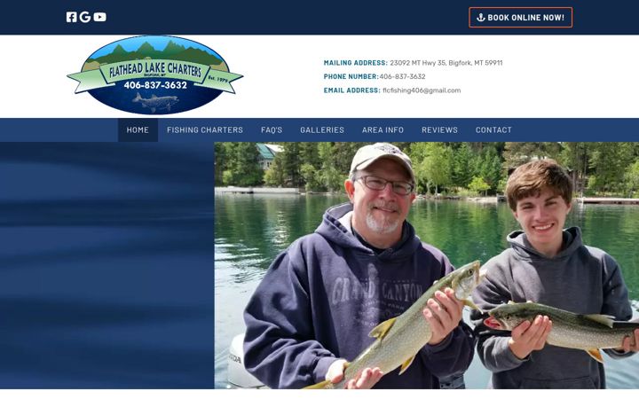Screenshot of flatheadlakecharters.com