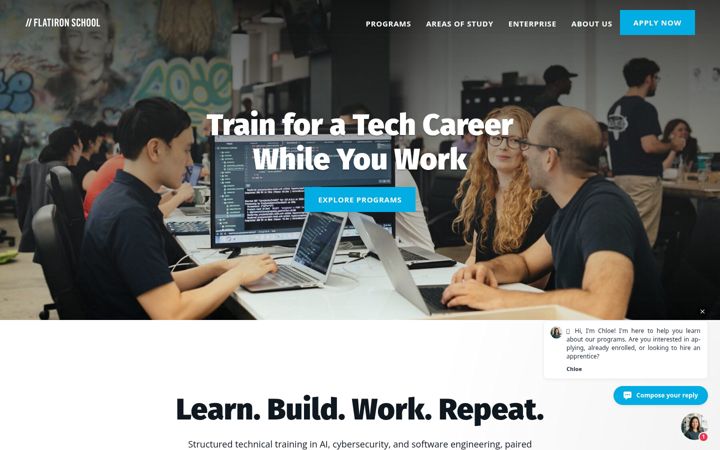 Screenshot of flatironschool.com
