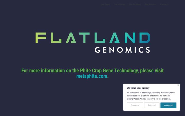 Screenshot of flatlandgenomics.com
