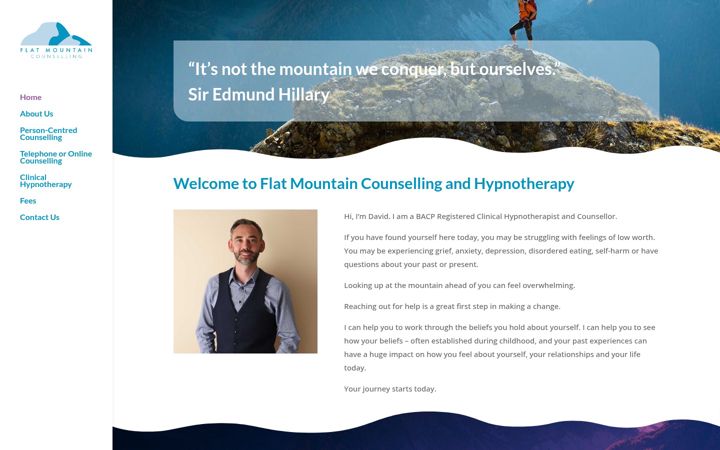 Screenshot of flatmountaincounselling.com