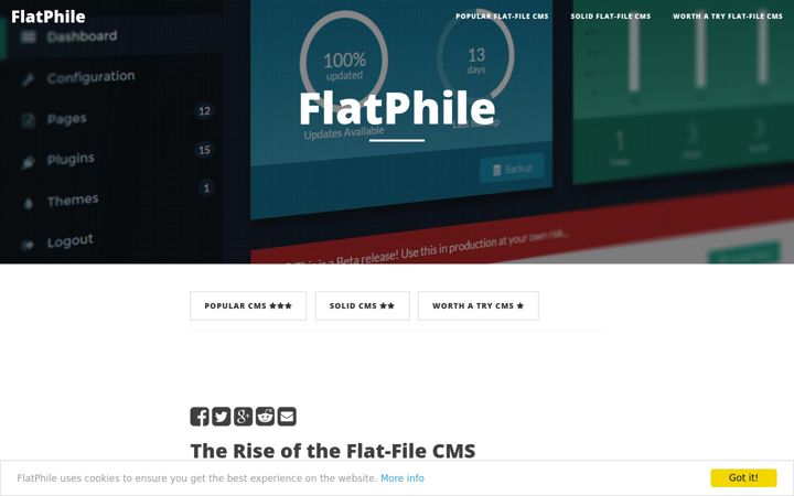 Ekrano kopija flatphile.co