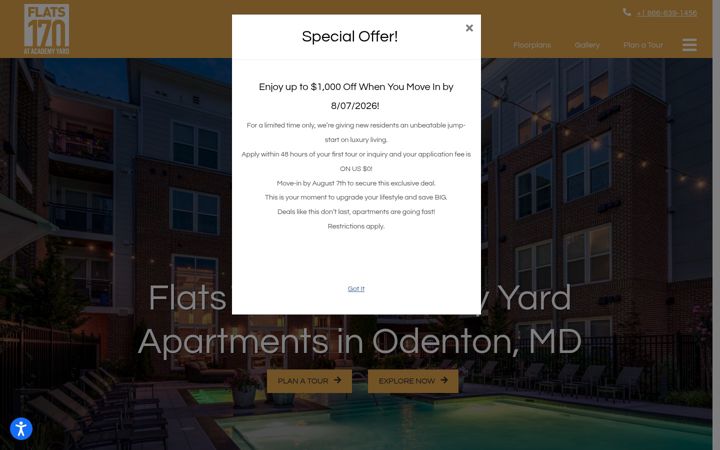 Screenshot of flats170.com