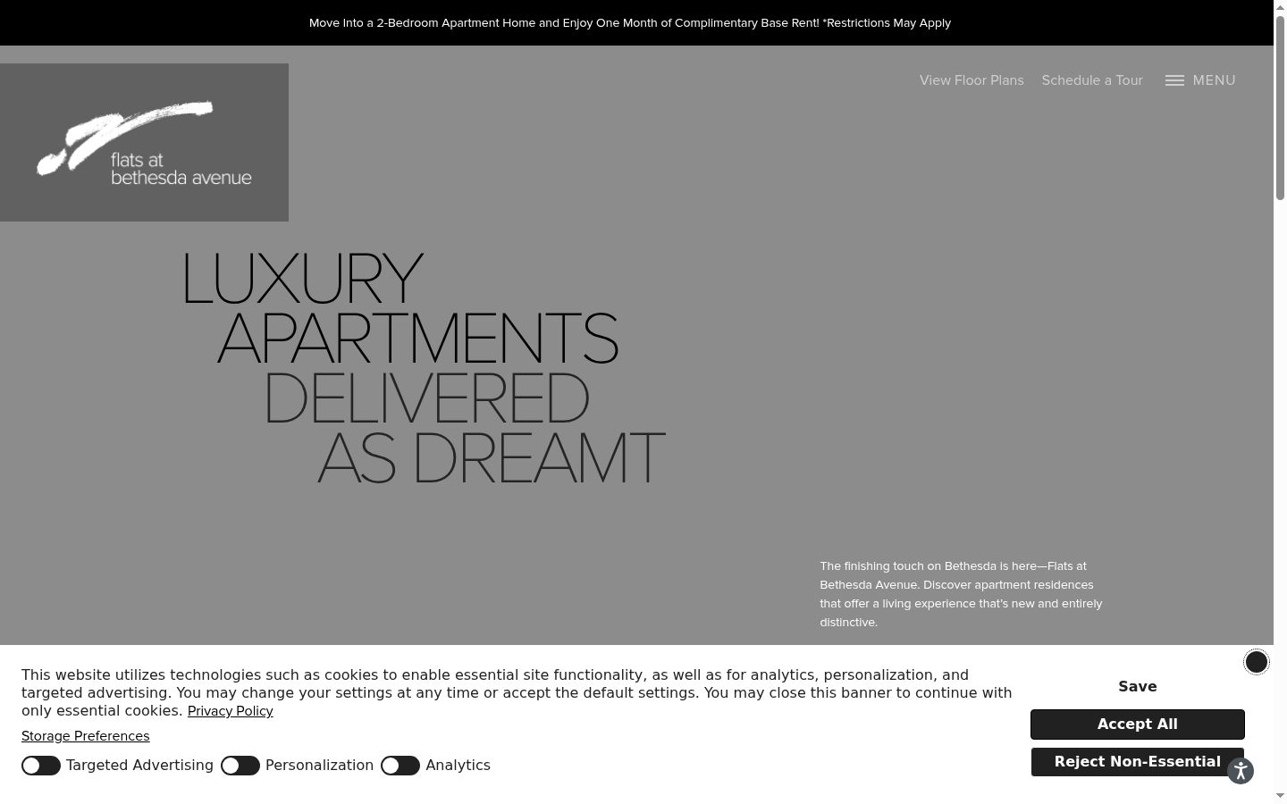 Screenshot of the consent banner shown before any interaction