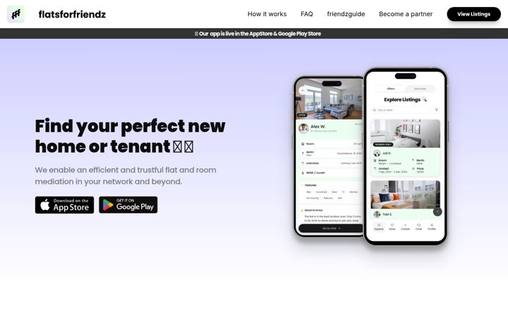 Screenshot of flatsforfriendz.com