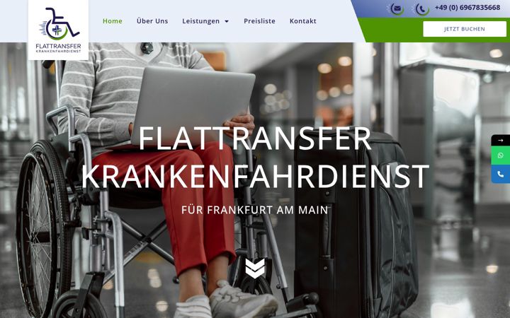 Screenshot von flattransfer.de