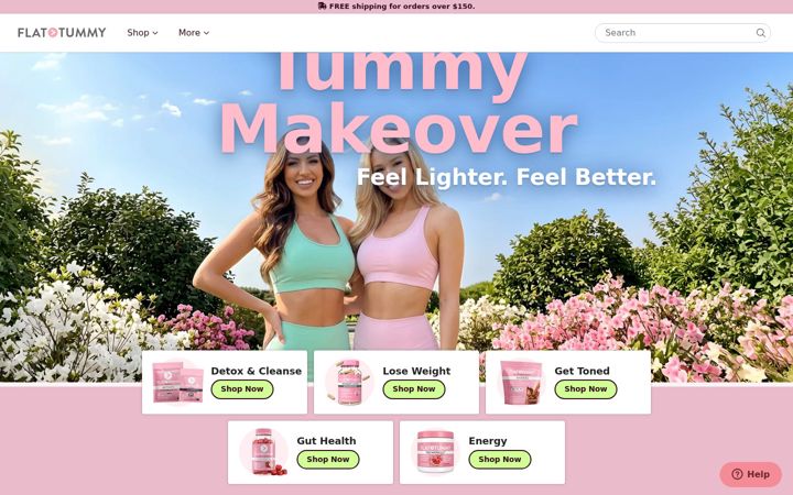 Screenshot of flattummyco.com