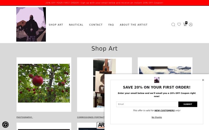 Screenshot of flattyjfineart.com