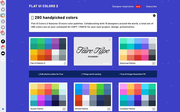 Screenshot of flatuicolors.com