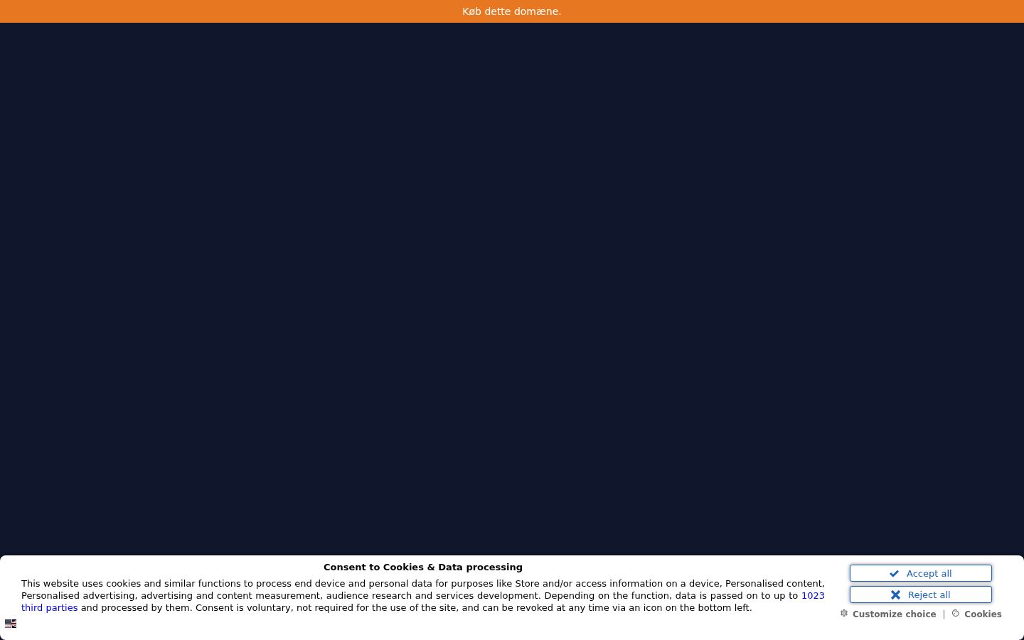 Captura de pantalla del banner de consentimiento mostrado antes de cualquier interacción