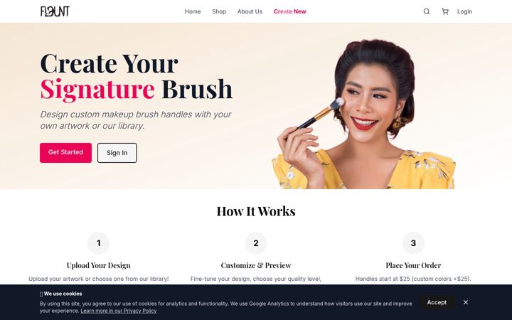 Screenshot of flauntbrush.com