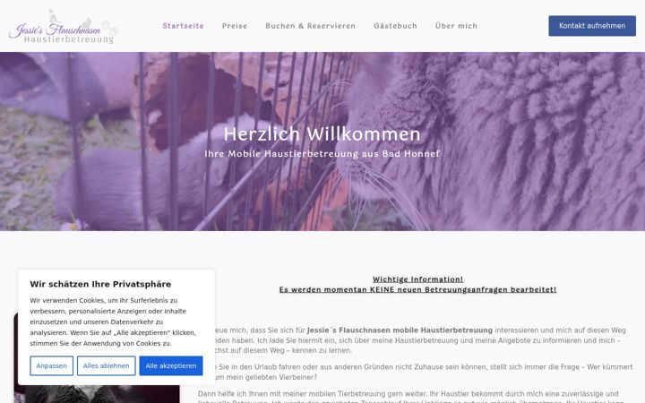 Screenshot of flauschnasen.de