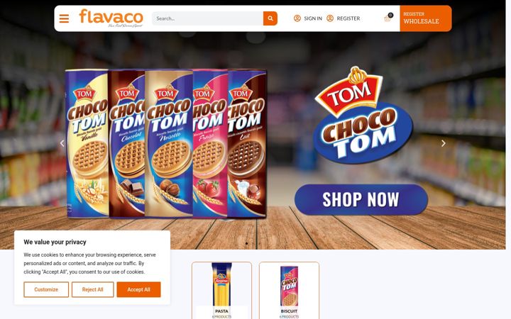 Екранна снимка на flavaco.co.uk