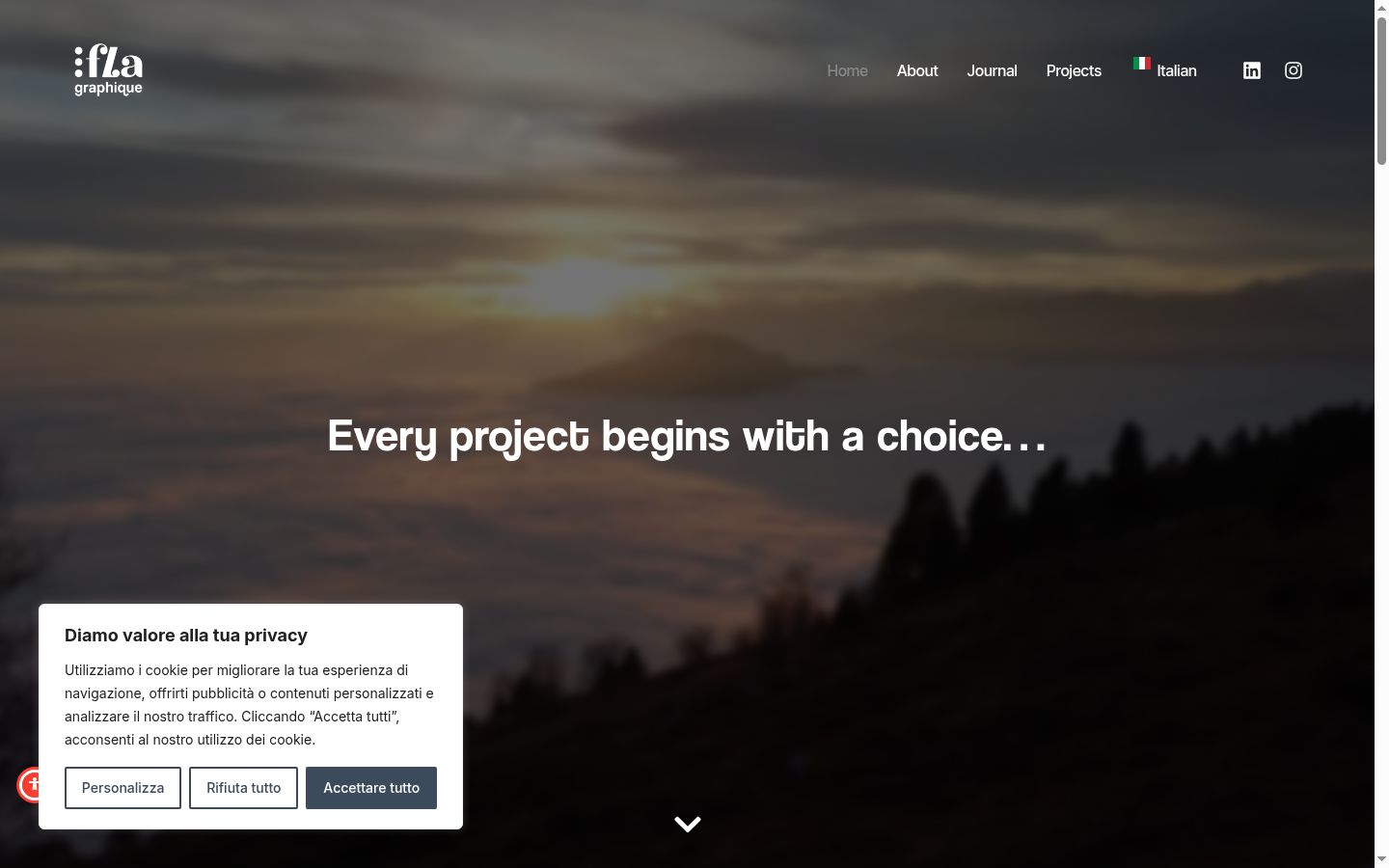 Screenshot of the consent banner shown before any interaction