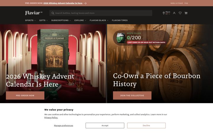 Screenshot of flaviar.com