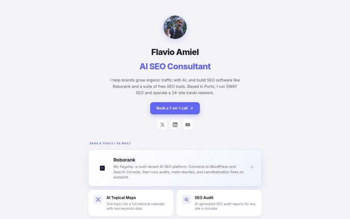 Screenshot of flavioamiel.com