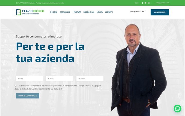 Kuvakaappaus sivustosta flaviobiondi.it